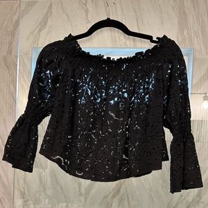 Zara Collection Embroidered off the shoulder blouse